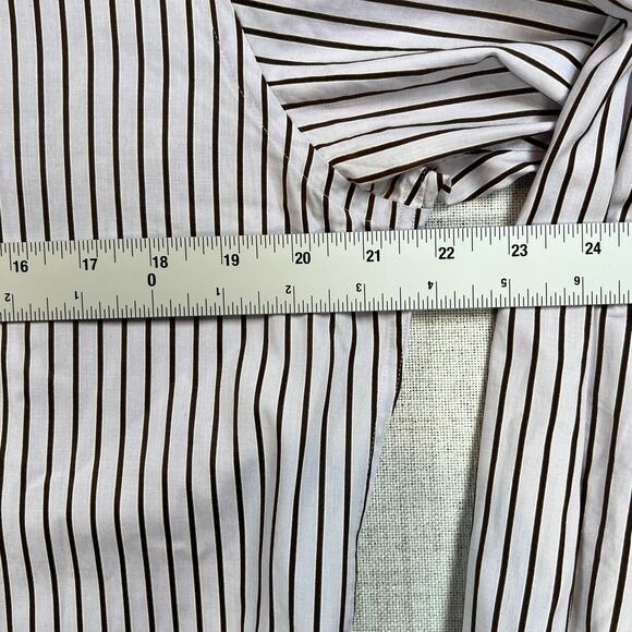 Boss Hugo Boss Striped Dress Shirt Men's 15.5 32/33 Purple Brown White Stripes - Picture 4 of 10